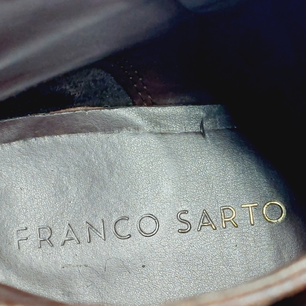 Franco Sarto Santos Brown Leather Boots With Buckle and Side Zip H361 - Picture 8 of 12